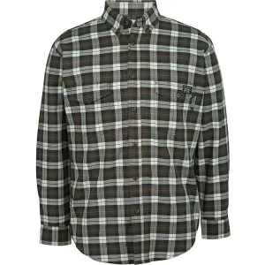 Wolverine Men's Flame Resistant  Plaid Long Sleeve Twill Shirt - Espresso - W1203980-206