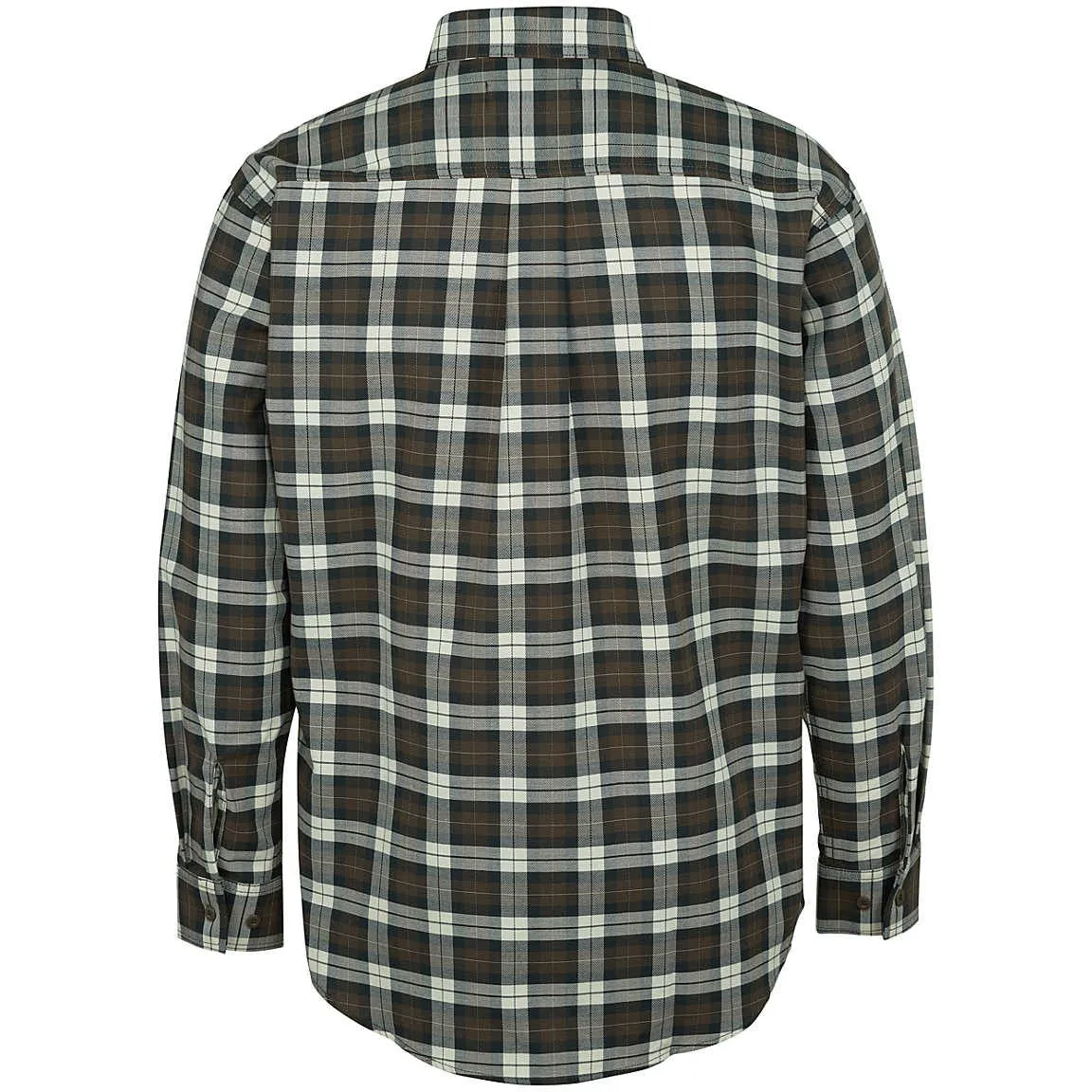 Wolverine Men's Flame Resistant  Plaid Long Sleeve Twill Shirt - Espresso - W1203980-206
