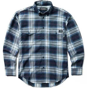 Wolverine Men's Flame Resistant  Plaid Long Sleeve Twill Shirt - Navy - W1203980-417