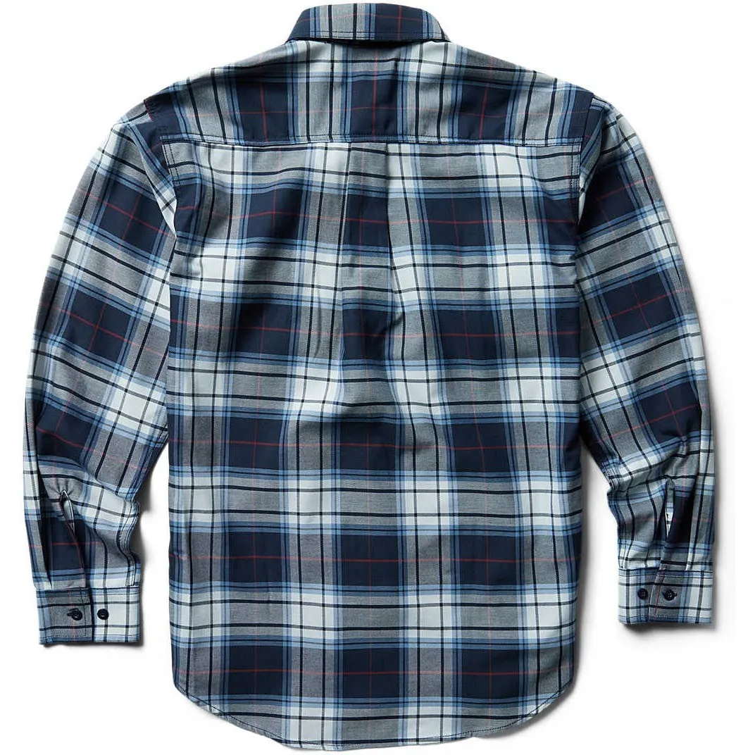 Wolverine Men's Flame Resistant  Plaid Long Sleeve Twill Shirt - Navy - W1203980-417