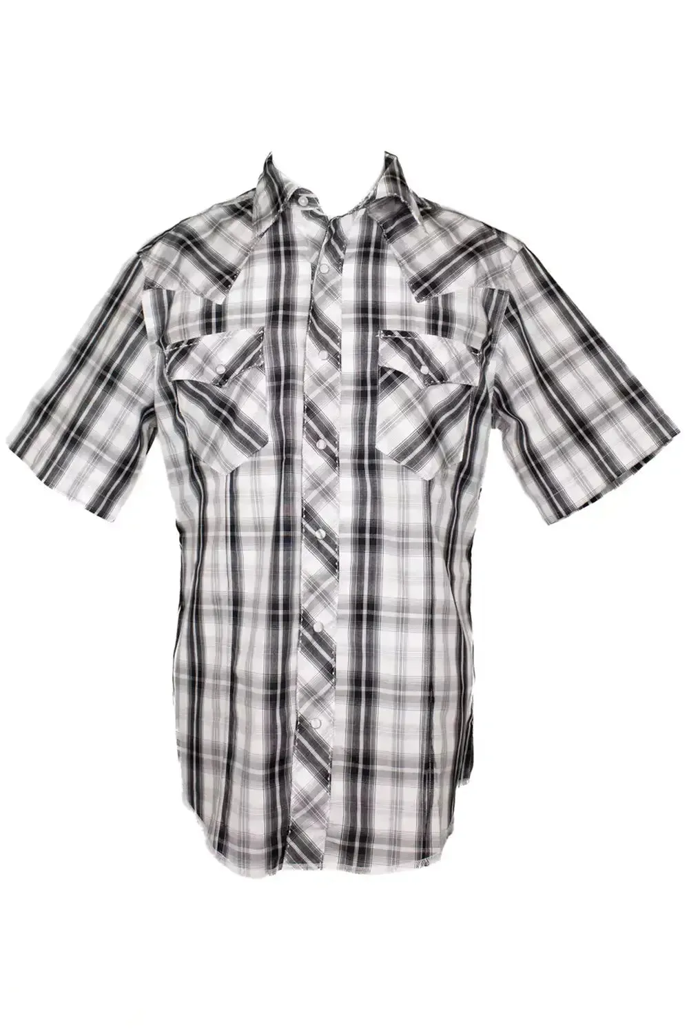 Wrangler Men's Modern Fit Long Sleeve Snap Shirt Black