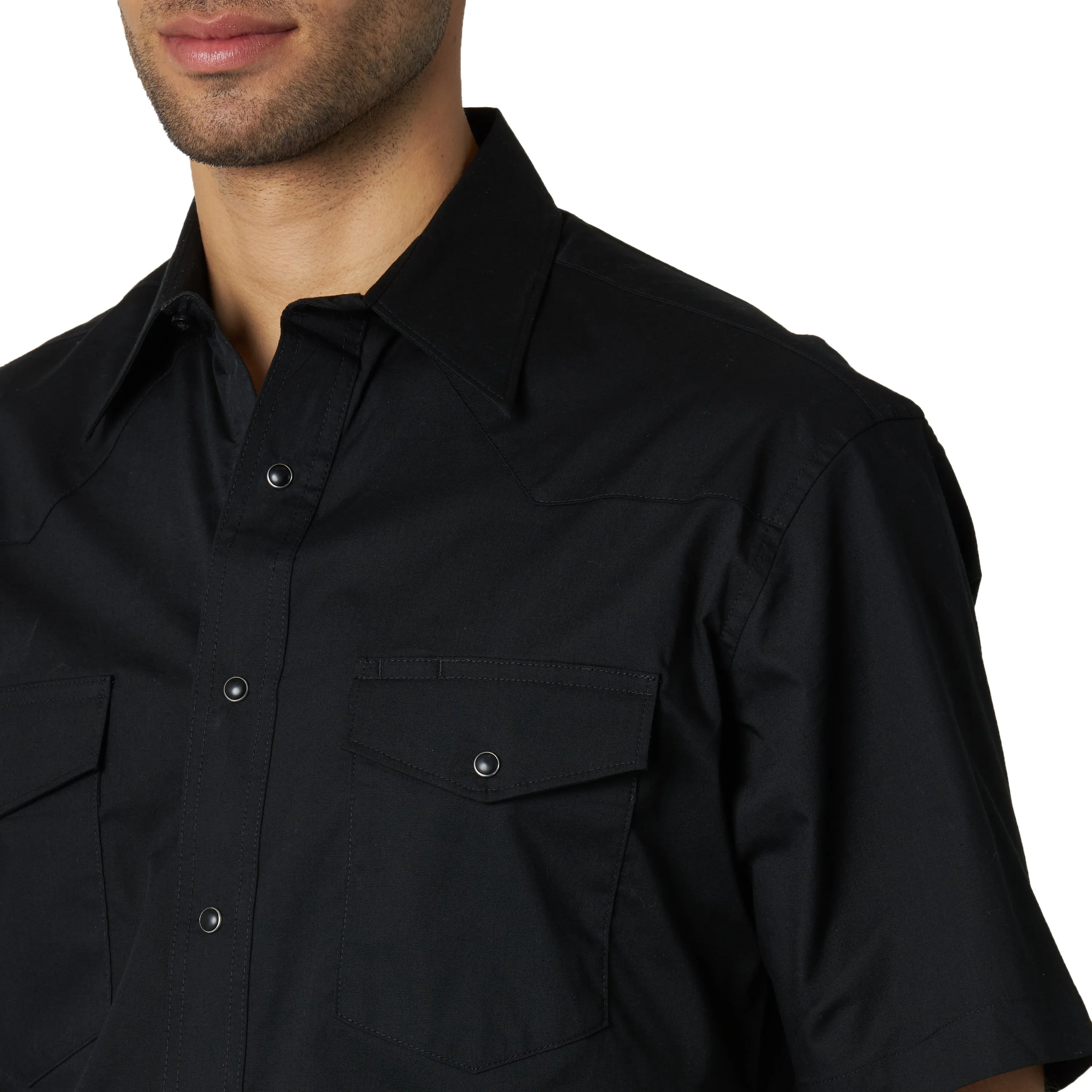 Wrangler Men's Sport Western Snap Shirt Black
