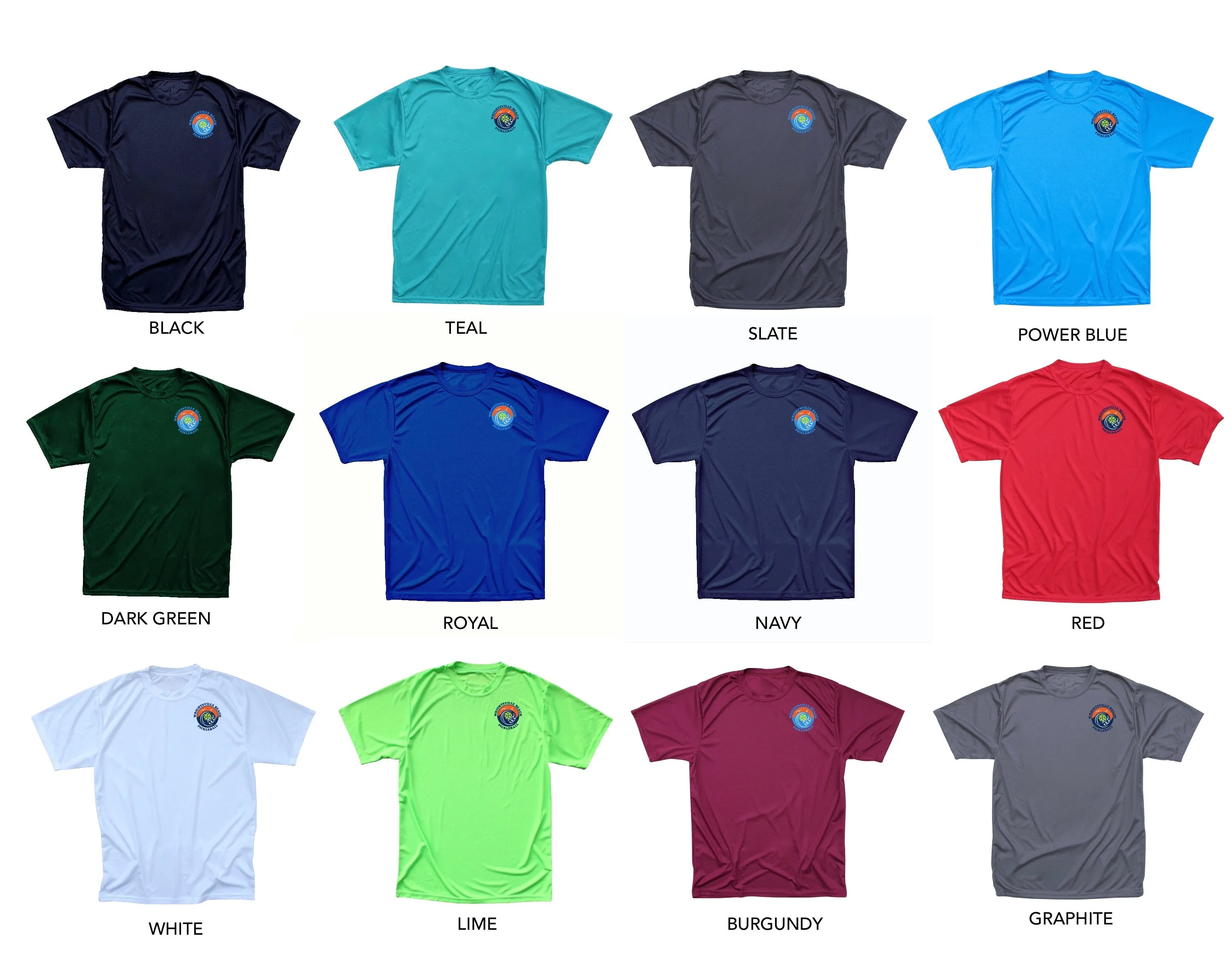 Wrightsville Beach Pickleball Men's Performance T-Shirt - Front Chest AND Back Logo